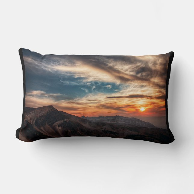 Utah Fiery Cloud Sky Lumbar Pillow (Front)