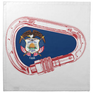 Utah Flag Climbing Carabiner Cloth Napkin