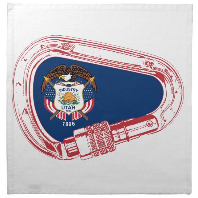 Utah Flag Climbing Carabiner Cloth Napkin (Front)