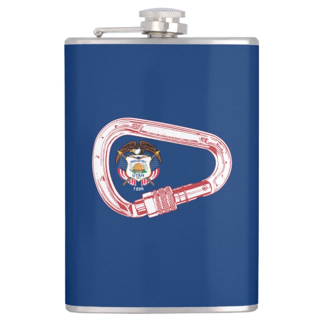 Utah Flag Climbing Carabiner Flask (Front)