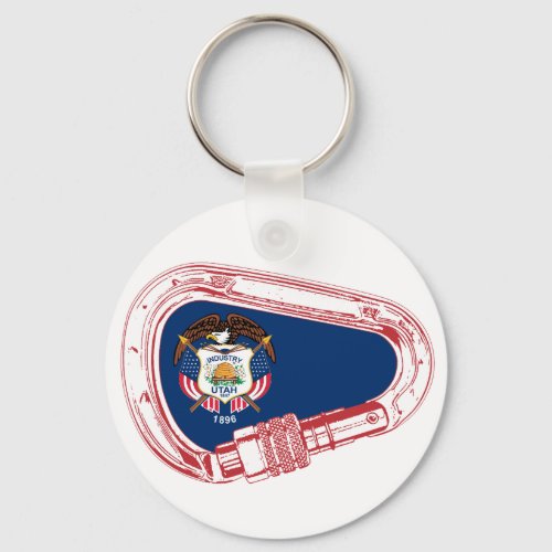 Utah Flag Climbing Carabiner Keychain