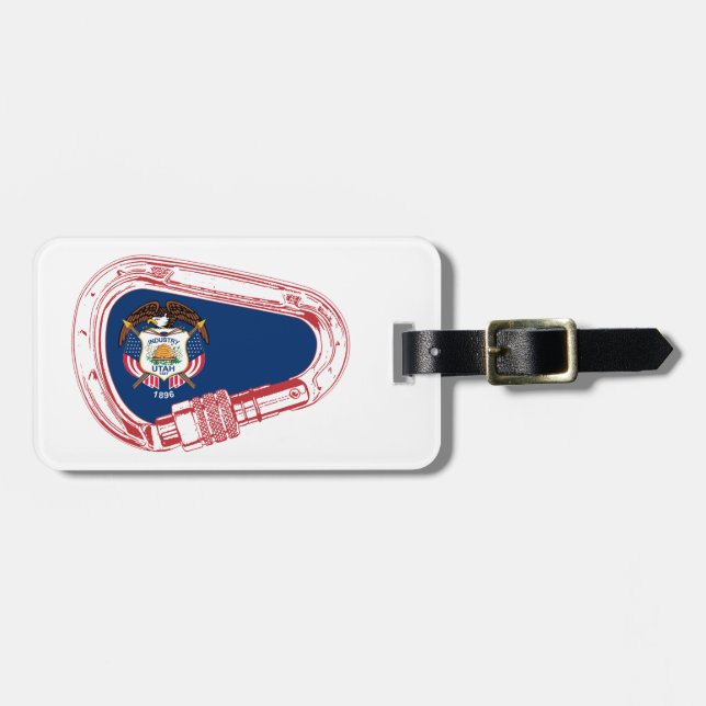 Utah Flag Climbing Carabiner Luggage Tag (Front Horizontal)