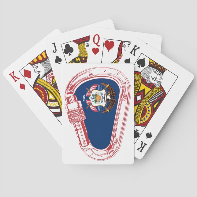 Utah Flag Climbing Carabiner Poker Cards (Back)