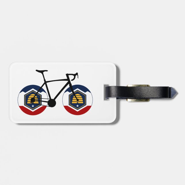 Utah Flag Cycling Luggage Tag (Back Horizontal)