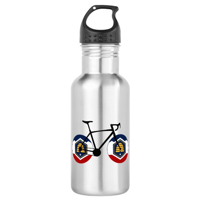 Utah Flag Cycling Stainless Steel Water Bottle (Front)