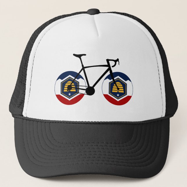 Utah Flag Cycling Trucker Hat (Front)