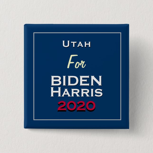 Utah for BIDEN HARRIS 2020 Square Button (Front)