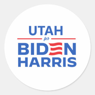 Utah for Biden Harris Classic Round Sticker