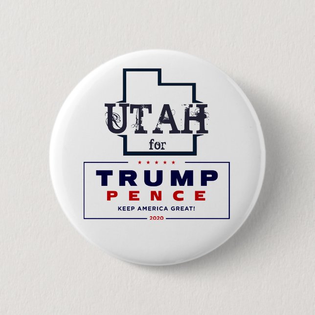 Utah for Trump Pence 2020 Button (Front)