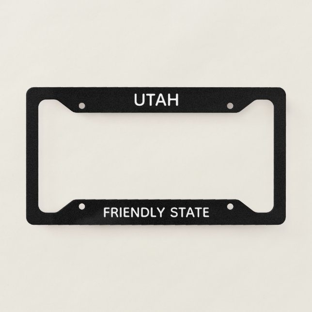 Utah Friendly State License Plate Frame (Front)