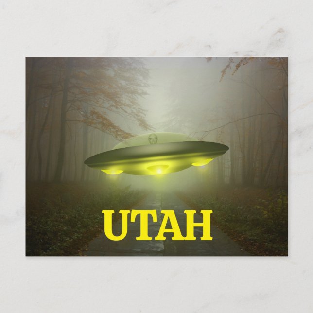 UTAH FUNNY SPACESHIP UFO Postcard (Front)