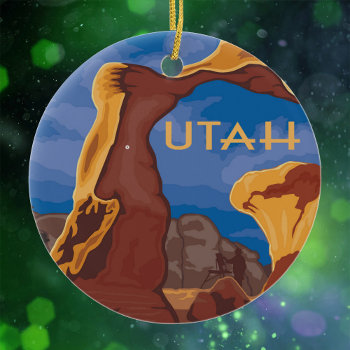 Utah Grand Staircase Vintage Style Ceramic Ornament by whereabouts at Zazzle