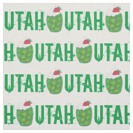 UTAH Green Gelatin Dessert Parfait Strawberry Food Fabric