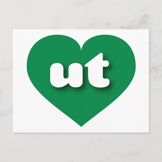 Utah green heart - I love ut Postcard (Front)
