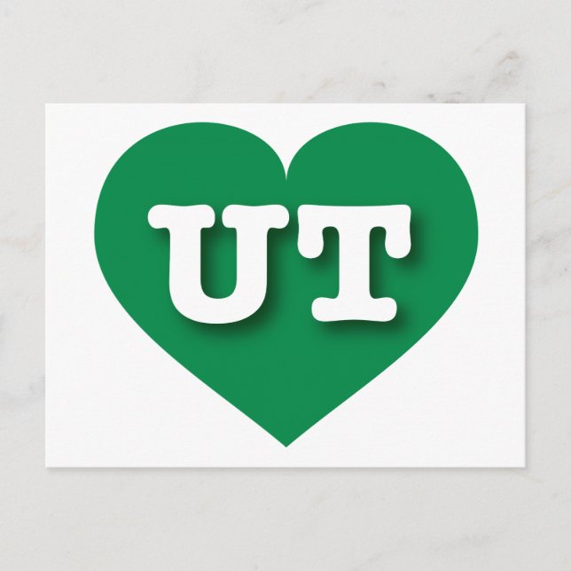 Utah Green Heart - I love UT Postcard (Front)