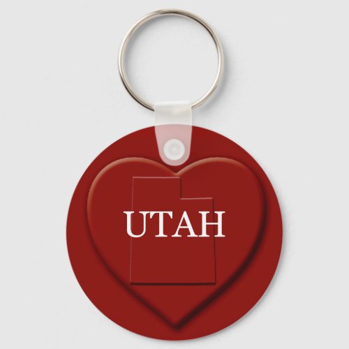 Utah Heart Map Keychain