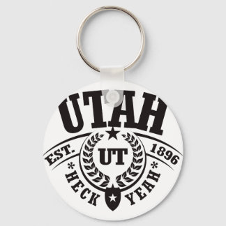 Utah, Heck Yeah, Est. 1896 Keychain