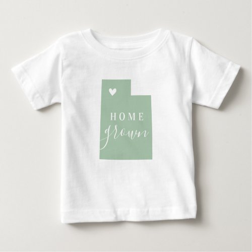 Utah Home Grown  Editable Colors State Map Baby T_Shirt