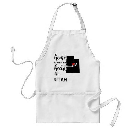 Utah home is where the heart is adult apron