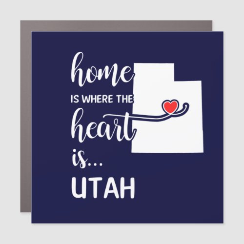 Utah home is where the heart is car magnet