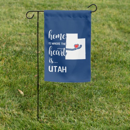 Utah home is where the heart is garden flag