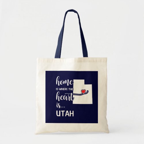 Utah home is where the heart is tote bag