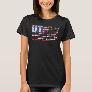 Utah Home State Ut American Flag Patriotic Golf T-Shirt