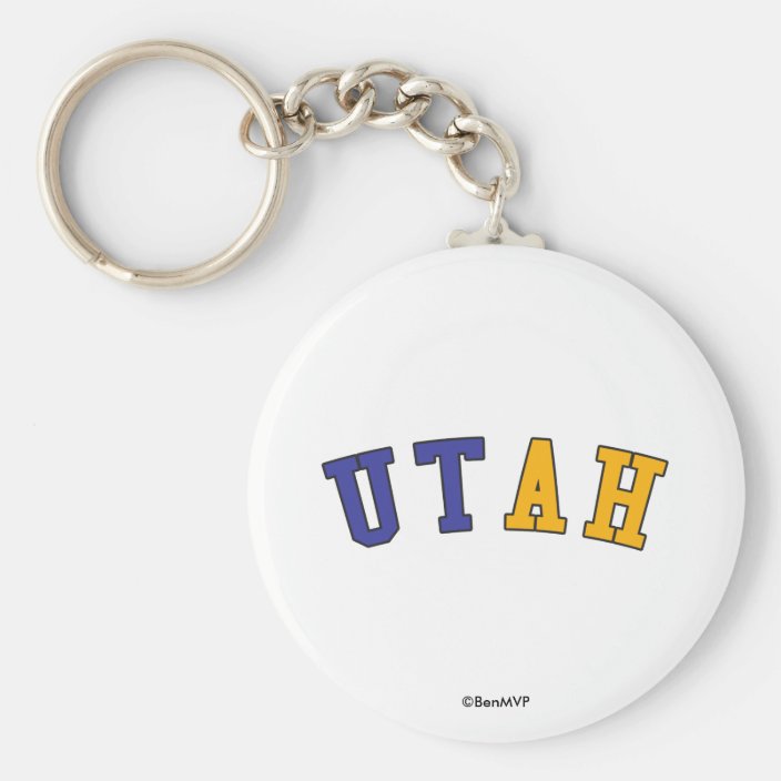 Utah in State Flag Colors Key Chain