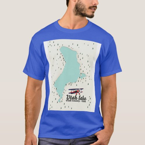 Utah Lake Utah travel map T_Shirt