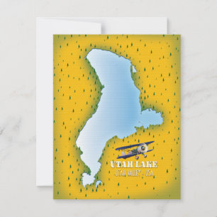 utah lake, Utah Valley map travel poster.