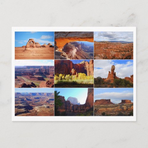 Utah Landmarks Collage Postcard