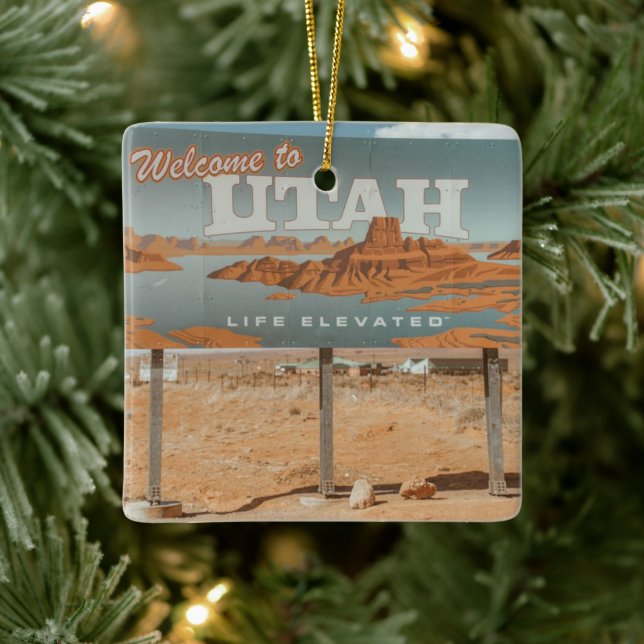Utah Life Elevated Ceramic Ornament (Tree)