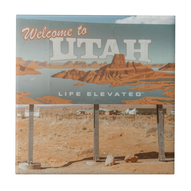 Utah Life Elevated Ceramic Tile (Front)