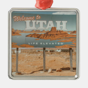 Utah Life Elevated Metal Ornament