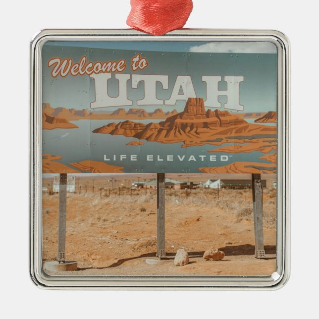 Utah Life Elevated Metal Ornament (Front)