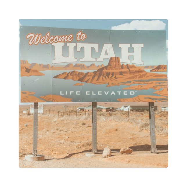 Utah Life Elevated Metal Print (Front)