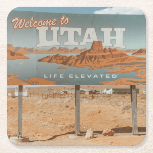 Utah Life Elevated Square Paper Coaster