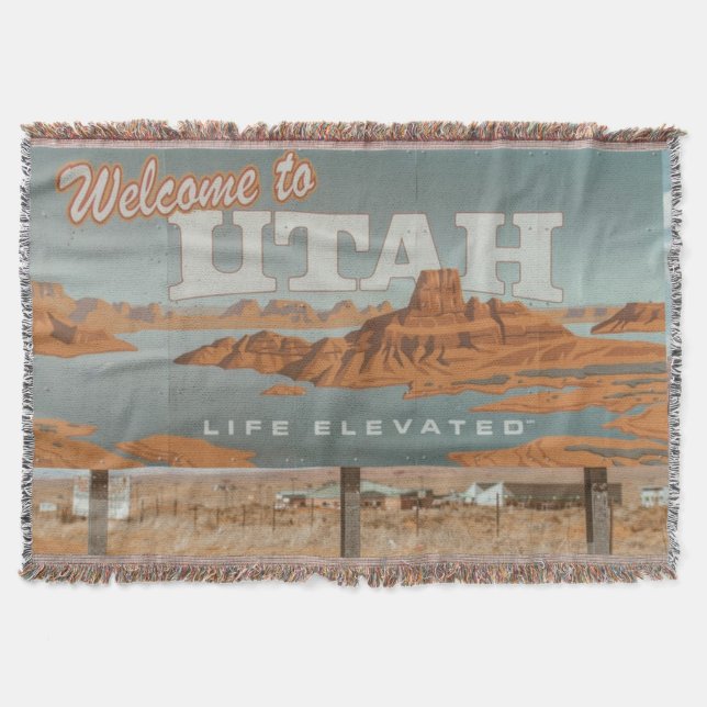 Utah Life Elevated Throw Blanket (Front)