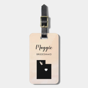 Utah Map Luggage Tag, Wedding Party Welcome Luggage Tag