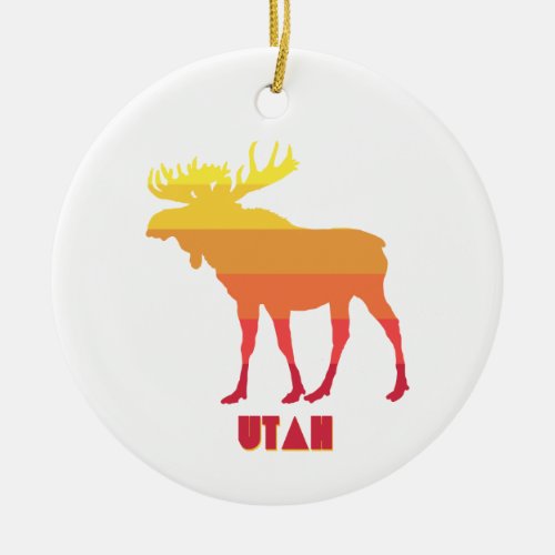 Utah Moose Ceramic Ornament