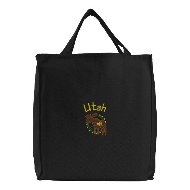 Utah Moose Embroidered Bag (Front)
