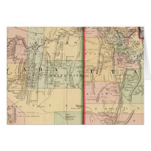 Utah, Nevada Map by Mitchell Cards (Front Horizontal)