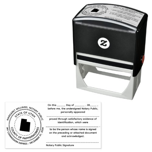 Utah Notary Public Acknowledgement Stamp