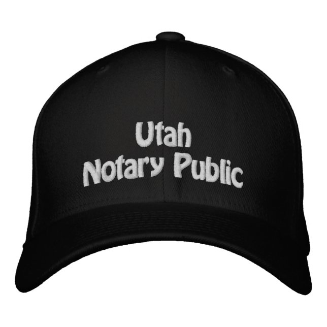 Utah Notary Public Embroidered Baseball Cap (Front)