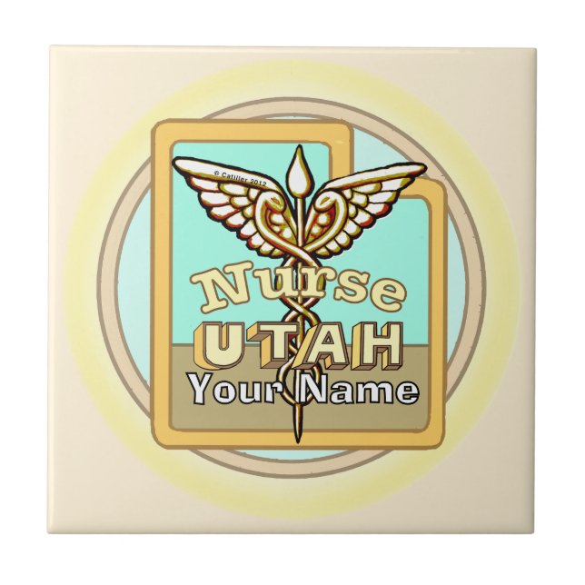 Utah Nurse Caduceus Tile (Front)