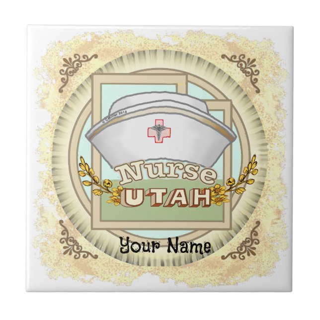 Utah Nurse Ceramic Tile (Front)