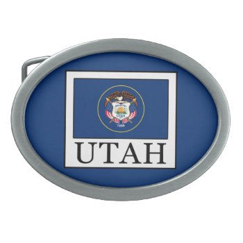 Utah Oval Belt Buckle by KellyMagovern at Zazzle