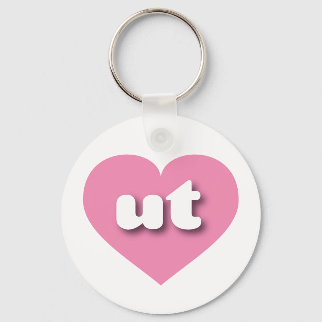 Utah pink heart - I love ut Keychain (Front)