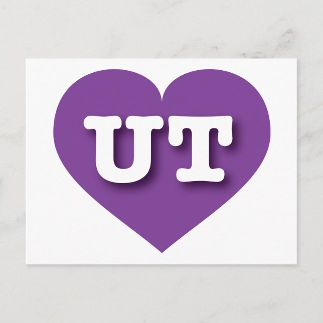 Utah Purple Heart - I love UT Postcard (Front)
