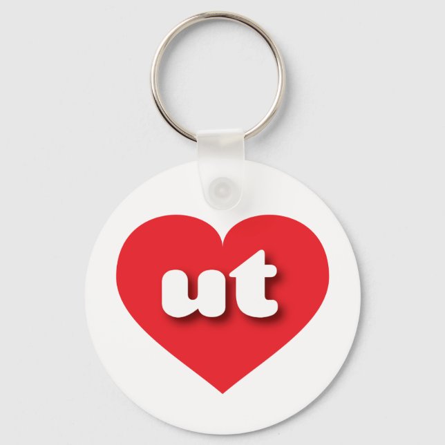Utah red heart - I love ut  Keychain (Front)